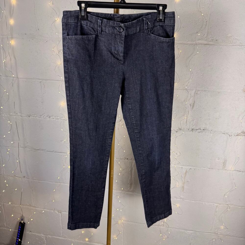 the limited women’s size 4 regular dark wash straight leg stretch jeans